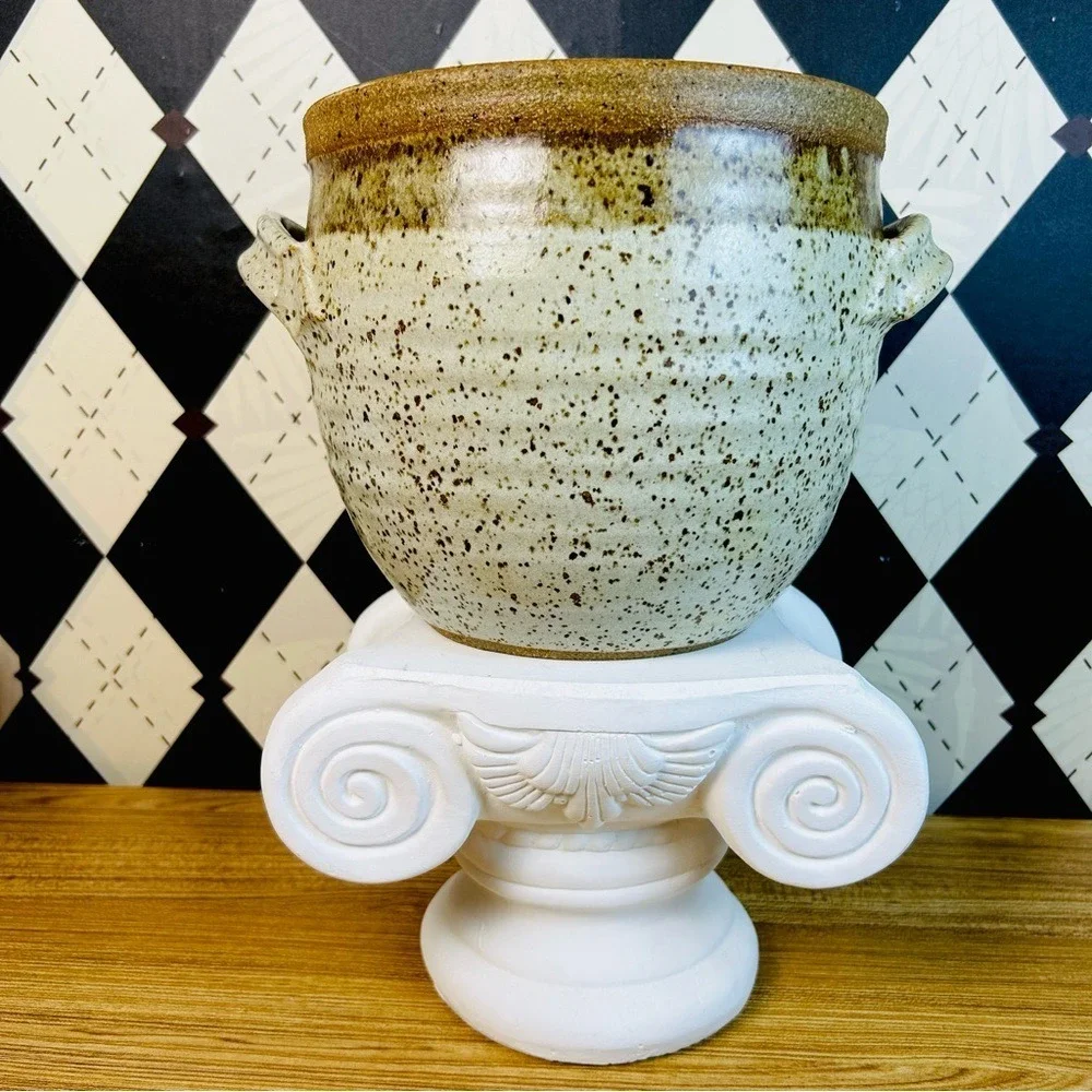 Oversized Candle Holder Studio Pottery Stoneware‎ Sculptural Vintage 7